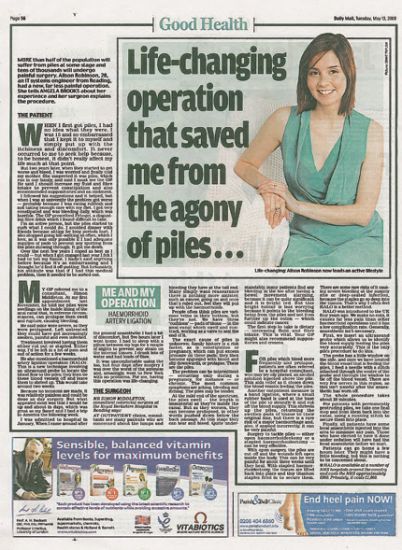 Daily Mail Article - Alison's Story